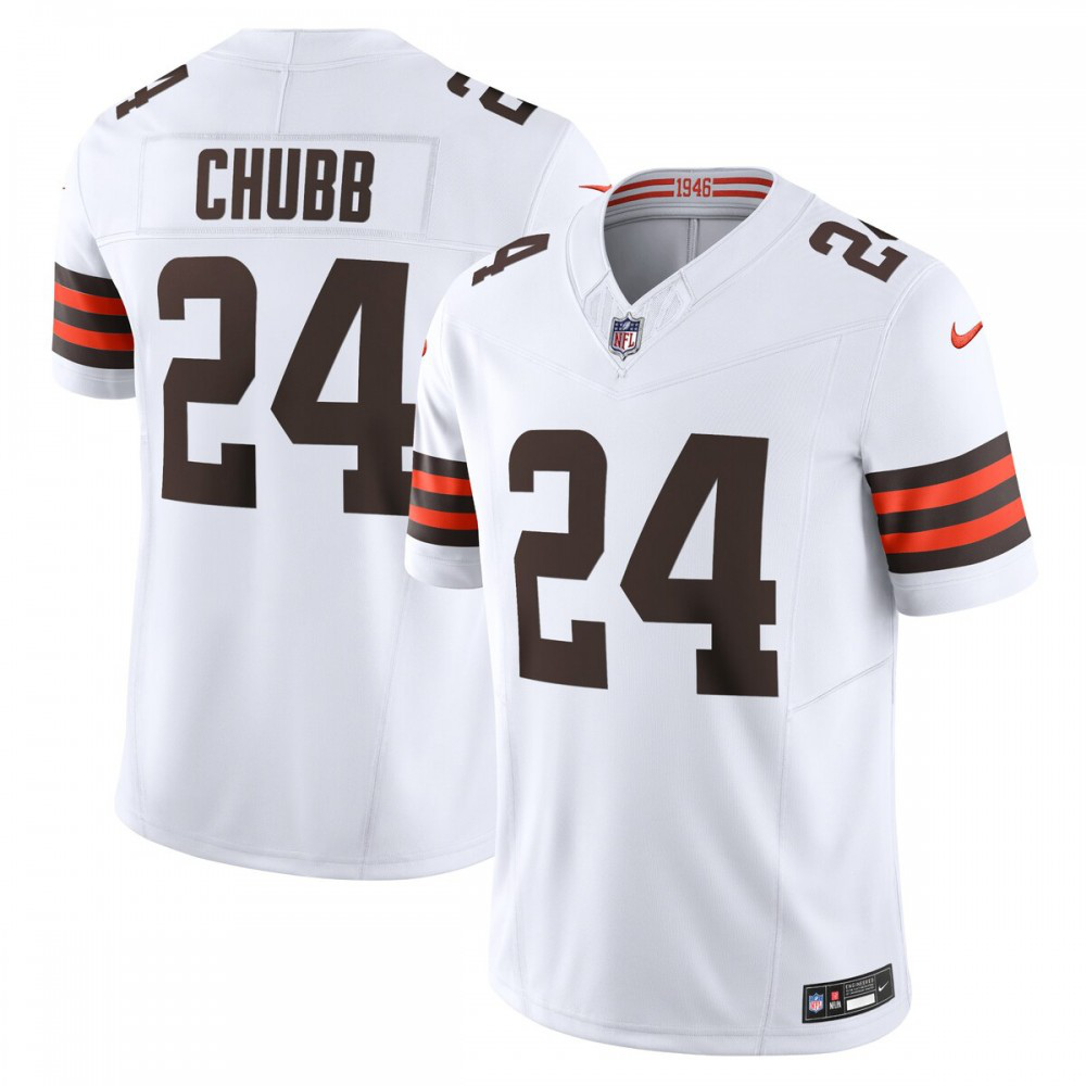Nick Chubb Cleveland Browns Nike Vapor F.U.S.E. Limited Jersey - White-GridironStore